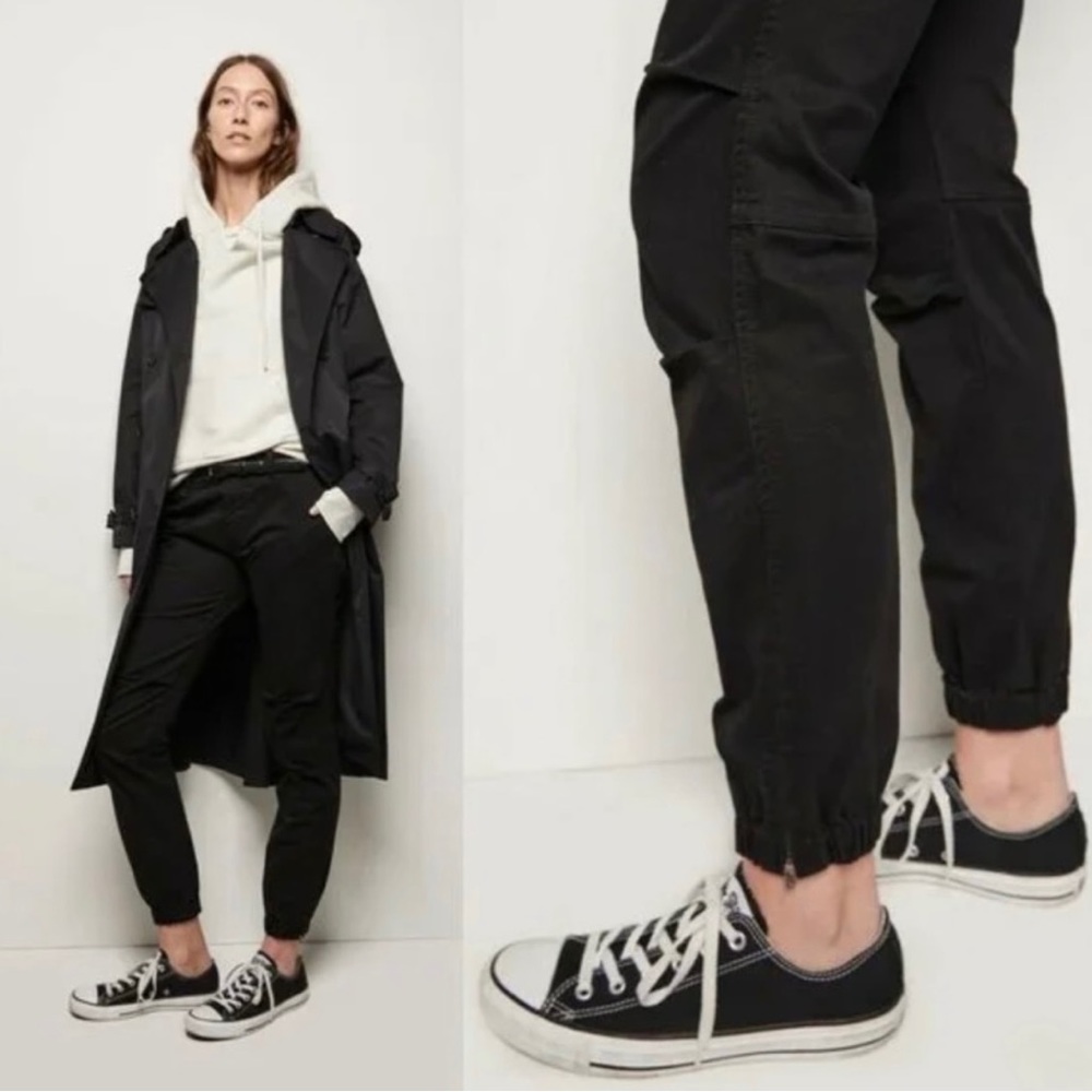 NILI LOTAN Crop Jogger Pants Stretch Cotton Twill Size 2